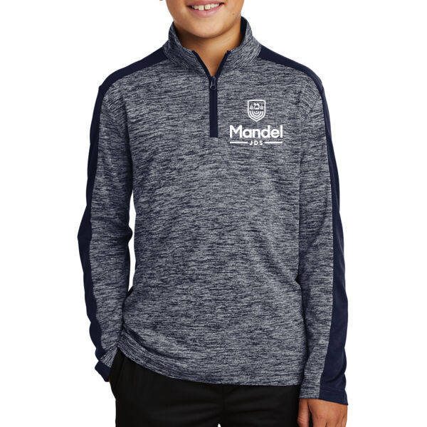 Sport-Tek ® - Youth PosiCharge ® Electric Heather Colorblock 1/4-Zip Pullover - Printed Logo Thumbnail